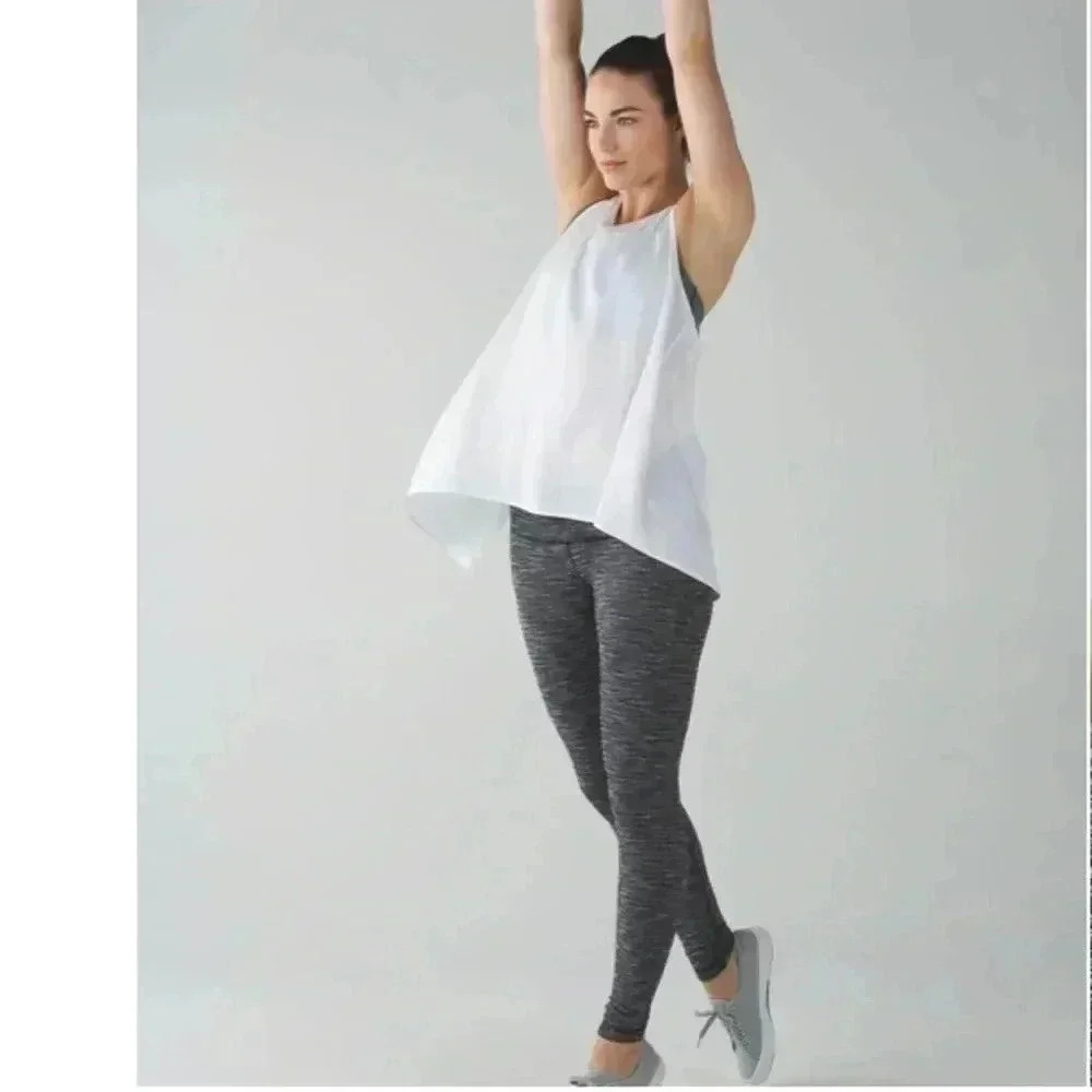 LULULEMON WUNDER UNDER III LOW RISE 28” LEGGINGS COCO PIQUE BLACK WHITE …